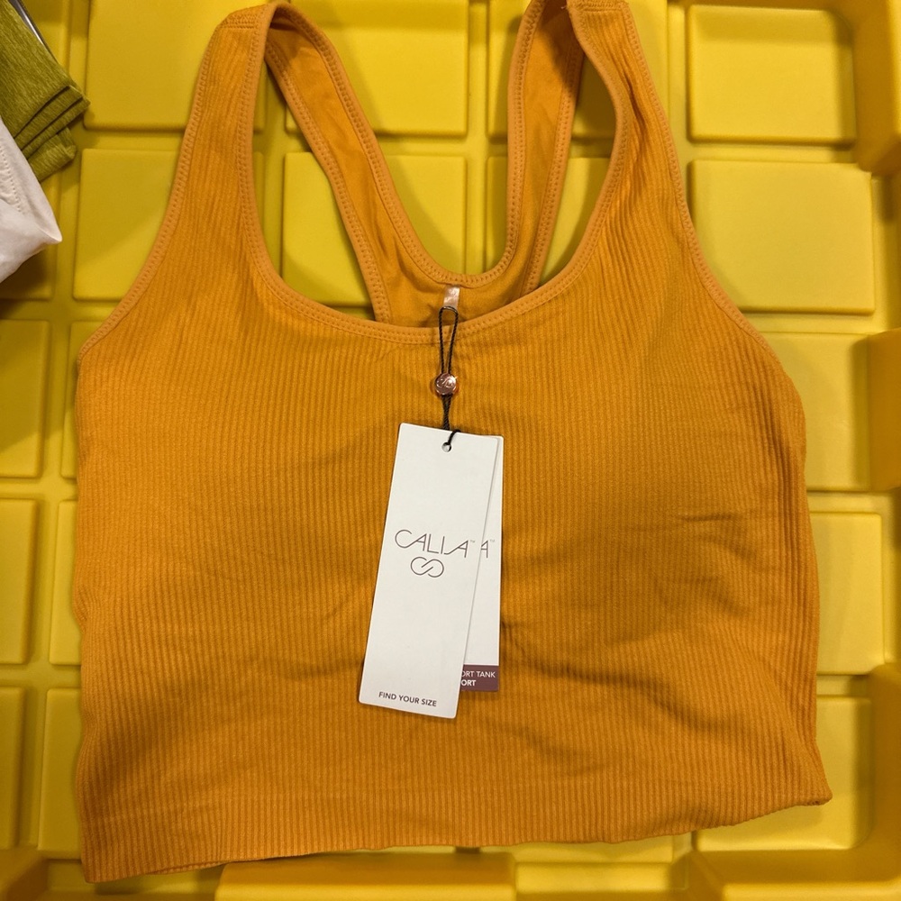 Calia Umber (Yellow/Orange) Ribbed Tank Top